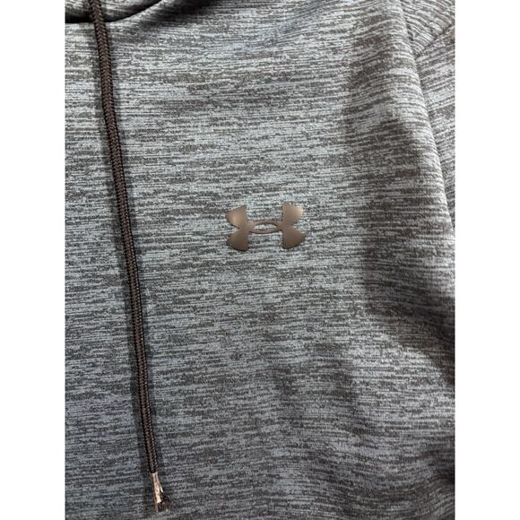 Under Armour ColdGear Hoodie Men’s Small Blue Heather Pullover Loose Fit - Picture 3 of 6